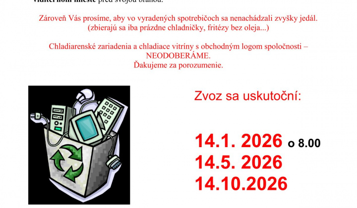 Fotka - ZBER ELEKTROODPADU V OBCI RADVANOVCE