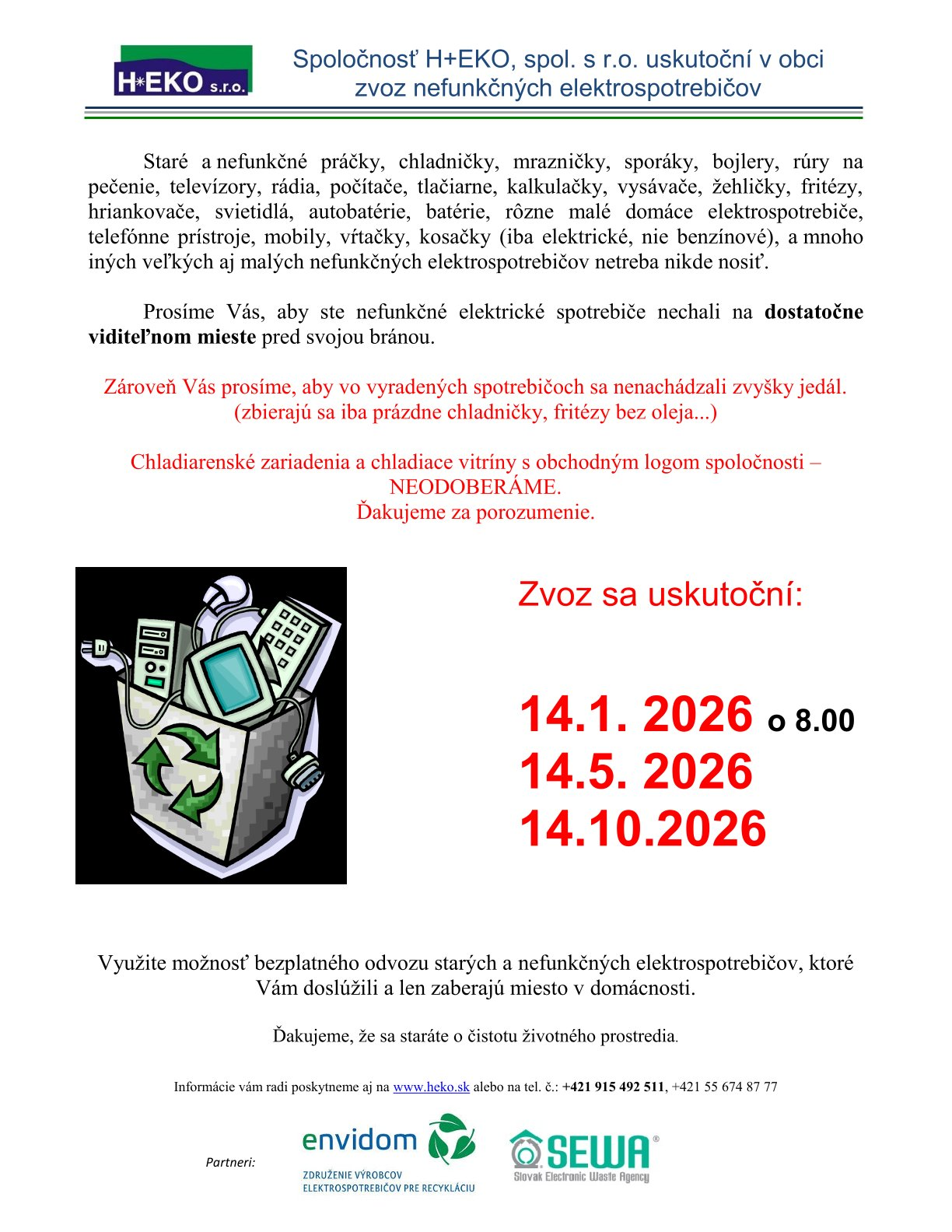 Fotka - ZBER ELEKTROODPADU V OBCI RADVANOVCE