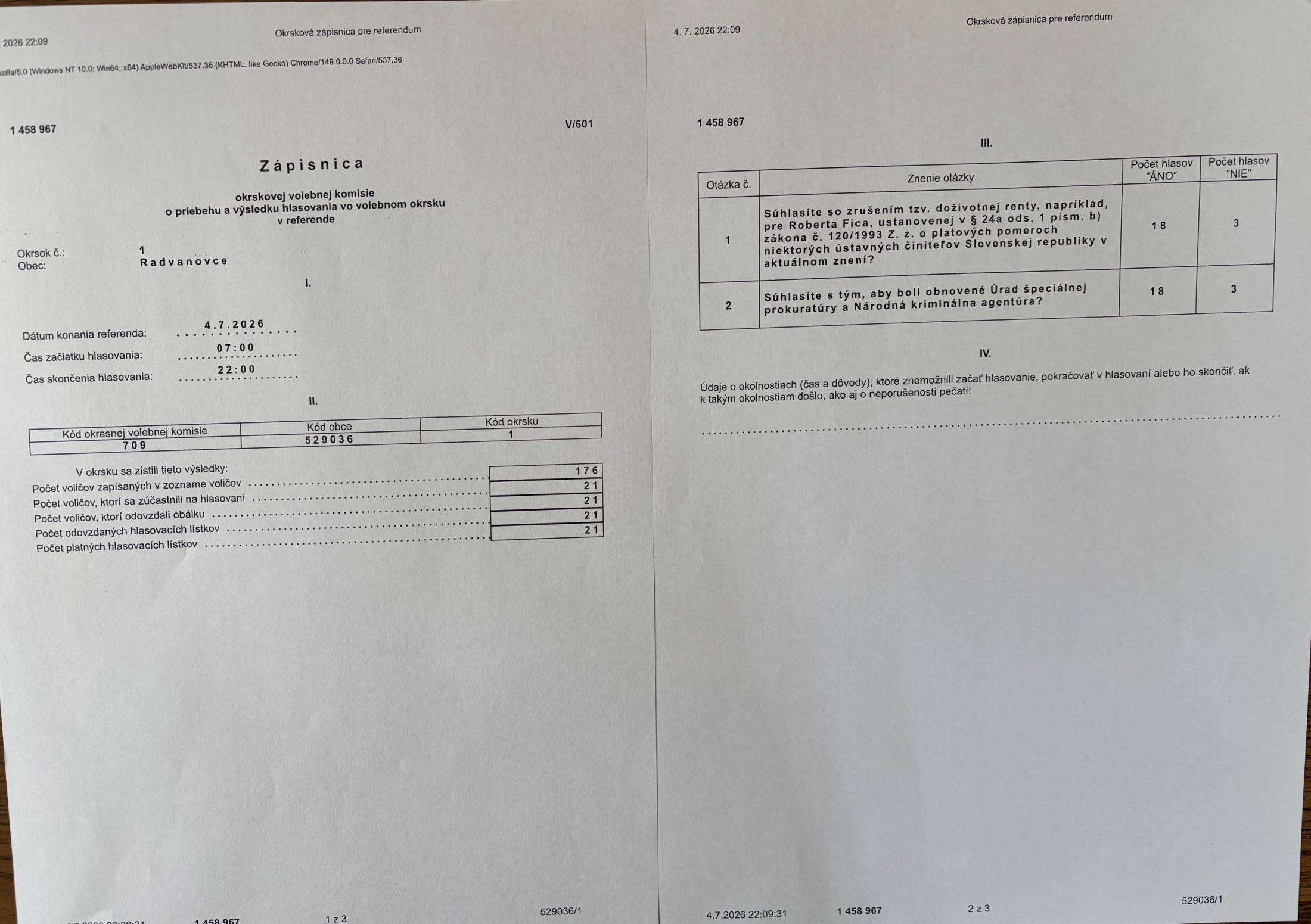 Fotka - Zápisnica Referendum 04.07.2026