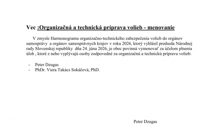 Fotka -       Organizačná a technická príprava volieb