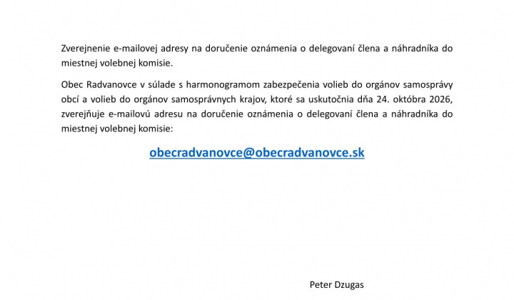 Fotka - Adresa na doručovanie oznámenia