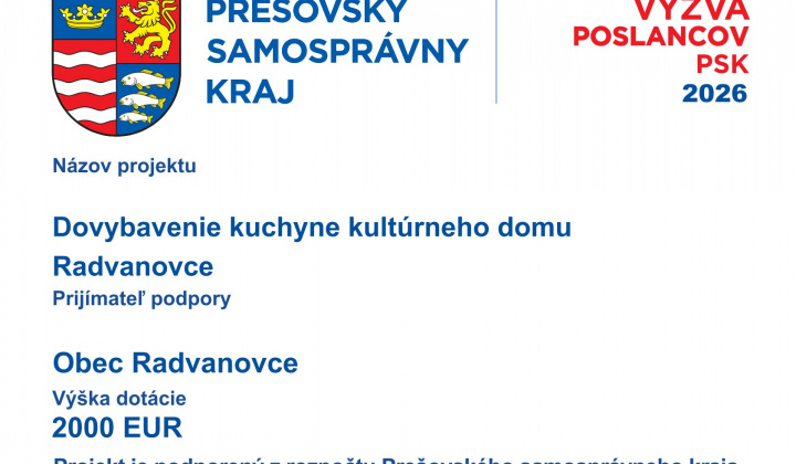 Fotka - Dovybavenie kuchyne kultúrneho domu Radvanovce 