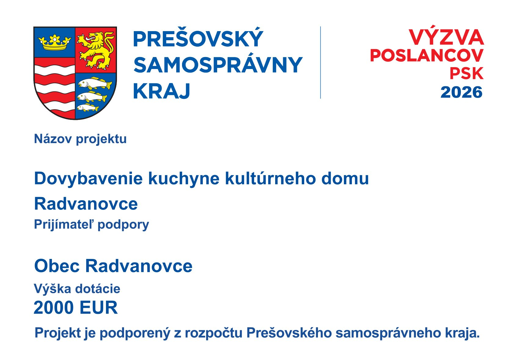 Fotka - Dovybavenie kuchyne kultúrneho domu Radvanovce
