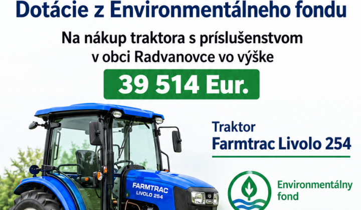 Fotka - Oznámenie o poskytnutí podpory z Environmentálneho fondu 