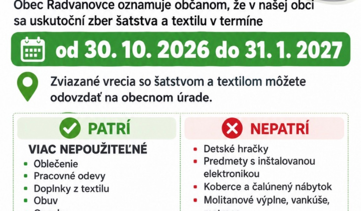 Fotka - Zber šatstva v obci 
